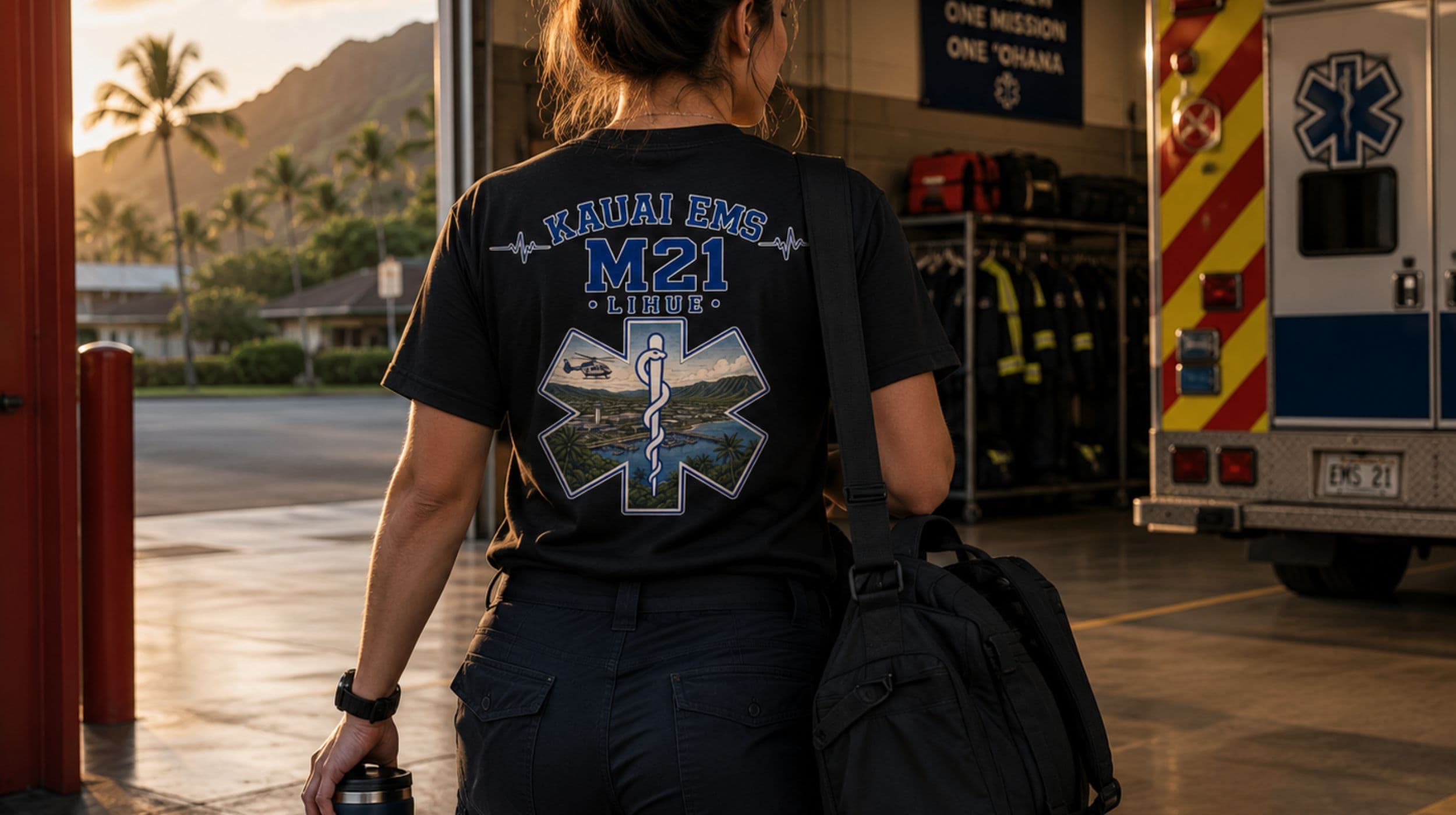 Hawaiʻi EMS responder arriving at the station