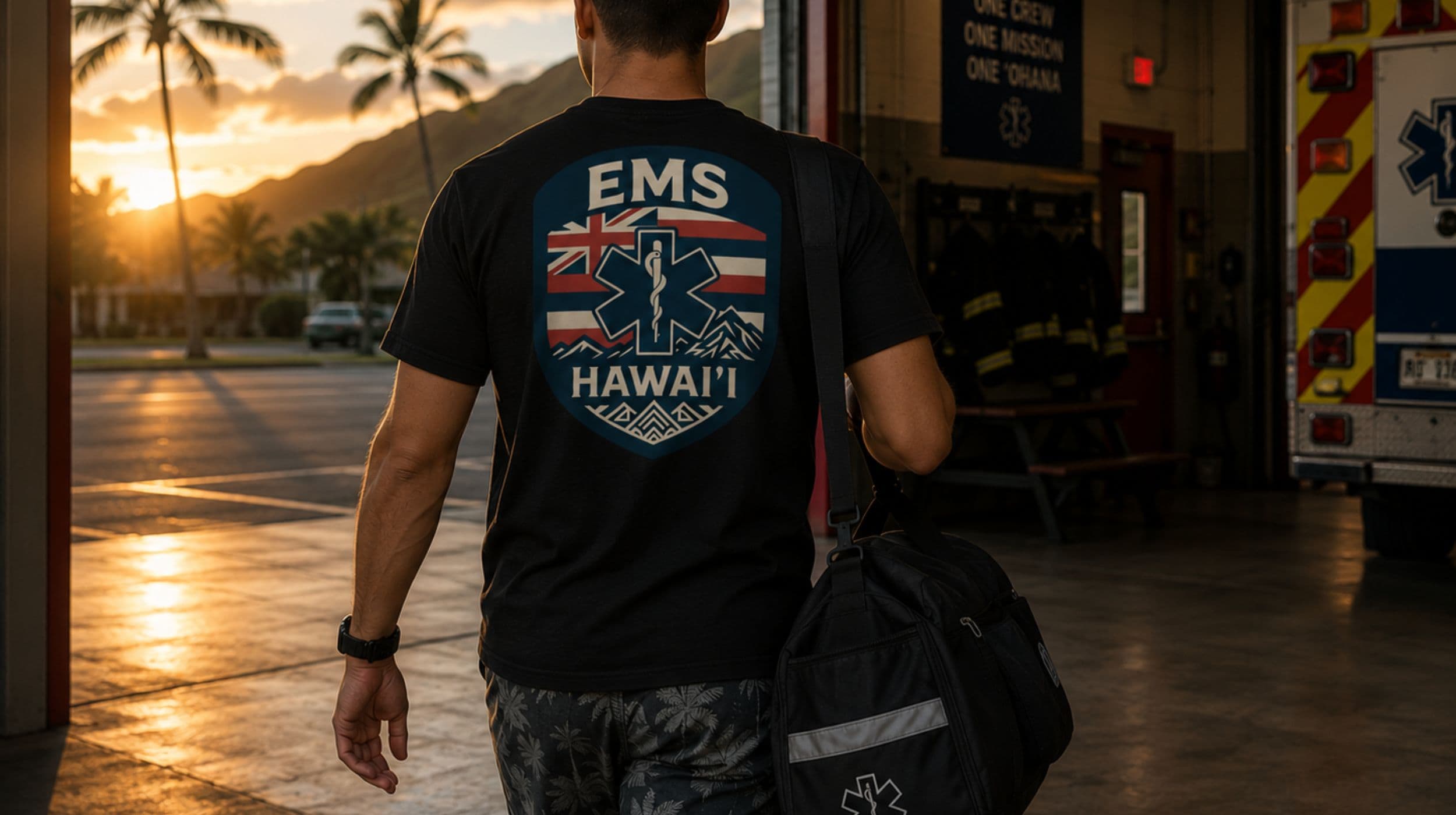 Hawaiʻi EMS responder reporting for duty